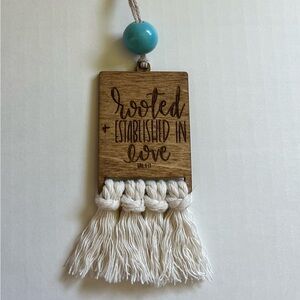 Wooden rear-view mirror car charm